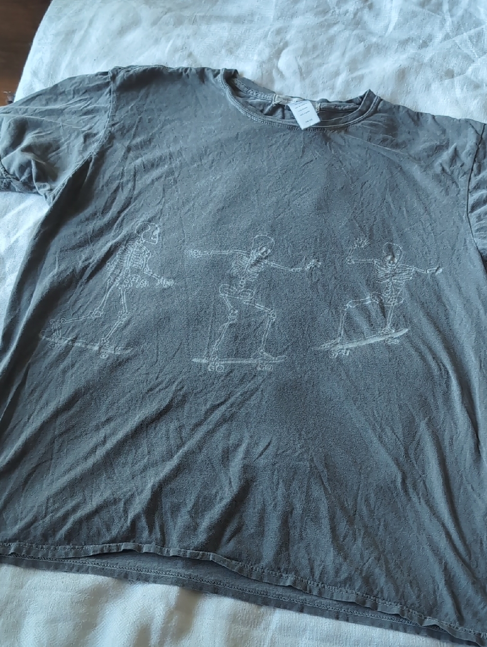 Urban Outfitters Charcoal Gray Skeleton Skate Tee